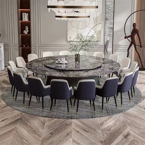 Large Round Dining Table and Chairs Set for 16-20 Persons | Modern ...