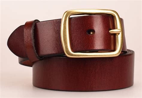 Handmade LEATHER BELT. solid BRASS buckle.genuine leather | Etsy