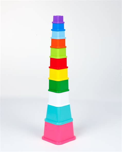 Colorful Ring Stack Up Tower by GIRNAR - 11 Piece Rainbow Stacker – UATOYS