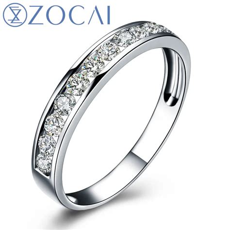 ZOCAI UNFORGETABLE MOMENT 0.6 CT CERTIFIED I J / SI ROUND CUT 18K WHITE ...