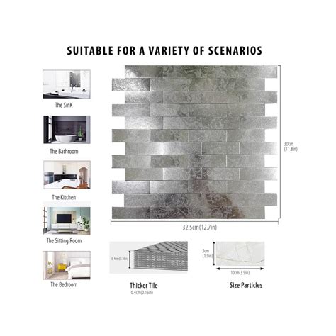 Buy HomeyMosaic Backsplash Peel and Stick Tile Gold Stamping Distressed ...