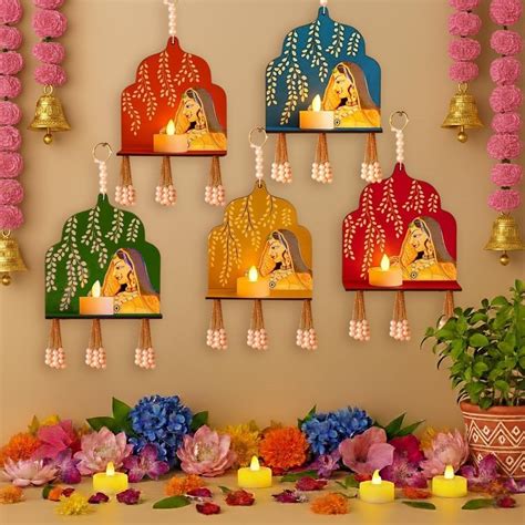 Buy Ascension Pack of 5 Handcrafted Rajasthani Wall & Door Hangings ...