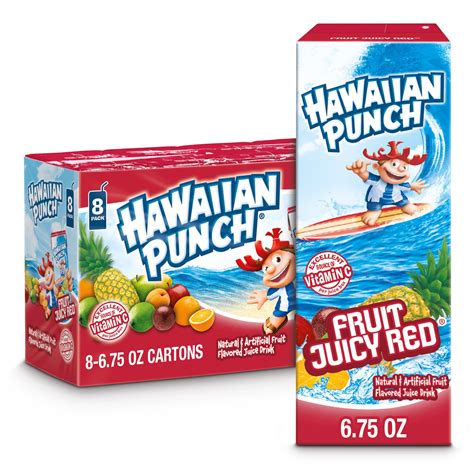 Hawaiian Punch Fruit Juicy Red Juice Drink, 6.75 fl oz, 8 Count Boxes ...