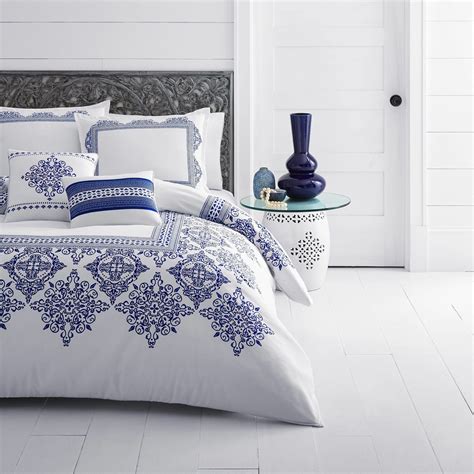 A blue and white medallion comforter inspired by the blue waters of the ...