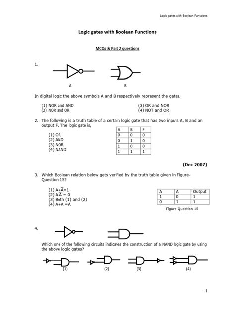 Boolean Algebra Problems and Answers Logic Gates 的图像结果
