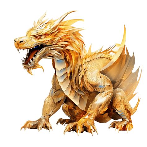 Ai Generative Golden Cartoon Dragon Free Illustration, Free, Golden ...