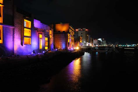 Colorful illuminated building at Dubai Creek | Stock image | Colourbox