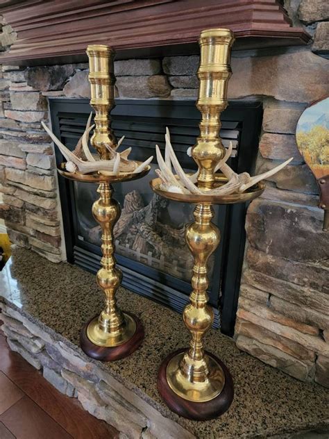 Vintage Brass Candlestick Holders, Tall! Brass Candle Holders...floor ...