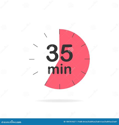 35 Minutes Timer. Stopwatch Symbol in Flat Style. Editable Isolated ...