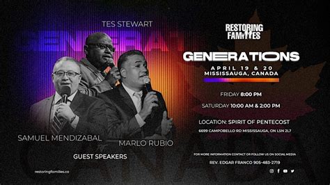 Restoring Families Canada “Generations", Spirit of Pentecost ...