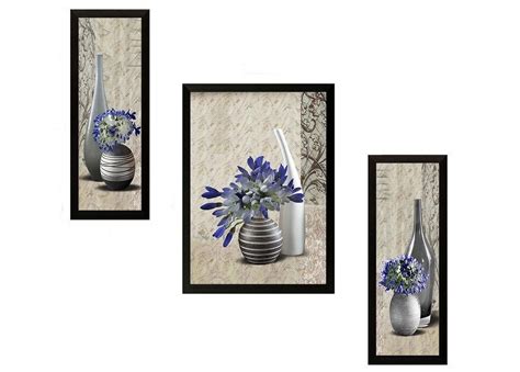 Incredible Flower Modern Art Print UV Textured Framed Painting Set of 3 ...