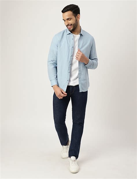 Buy Linen Mix Plain Collared Shirt at Marks & Spencer