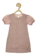 Buy Girls Beige Solid Partywear Dress Online - 876445 | Peter England