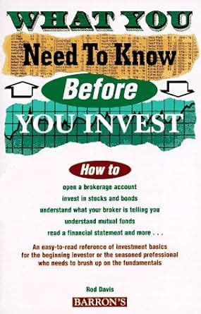 Buy What You Need to Know Before You Invest: An Introduction to the ...