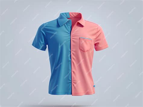 Premium Vector | Pink and blue shirt mockup concept with plain clothing