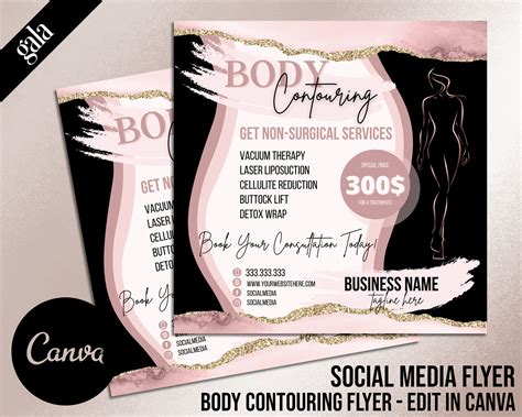 DIY BODY CONTOURING Flyer body sculpting flyer social media | Etsy