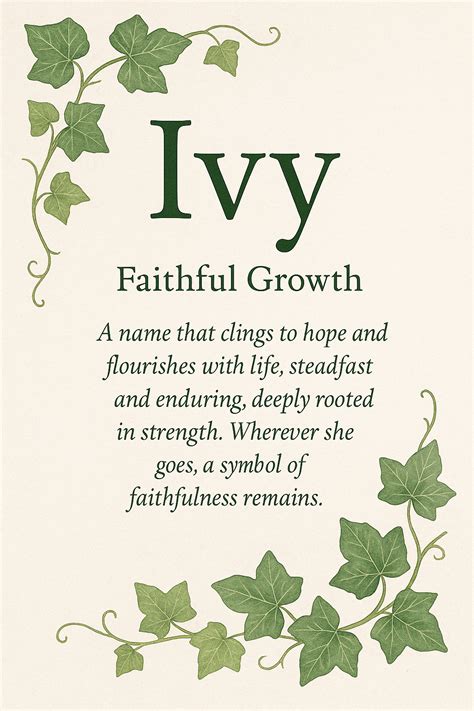 Ivy Name Meaning