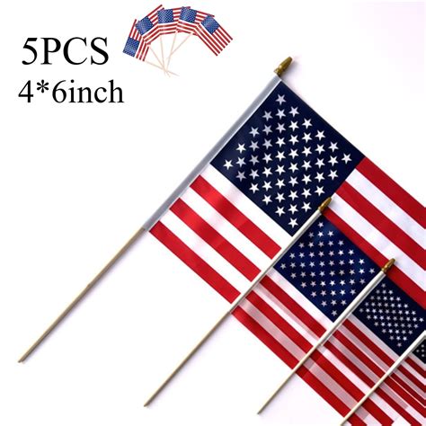 5/20 Pack Small American Flags on Stick Small US Flags/Mini American ...