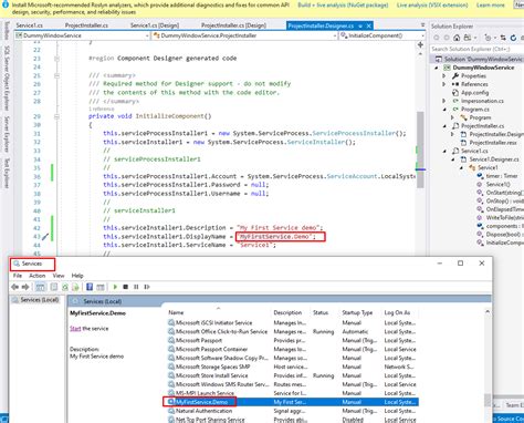 Windows service Lesson 1 - Creating windows service in visual studio ...