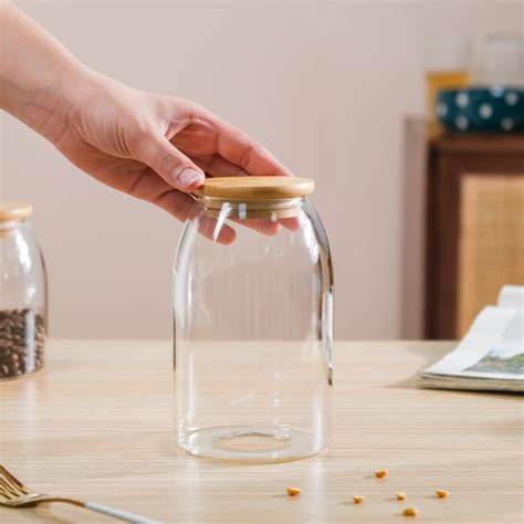 Transparent Glass Airtight Jar With Lid Medium 750 ML