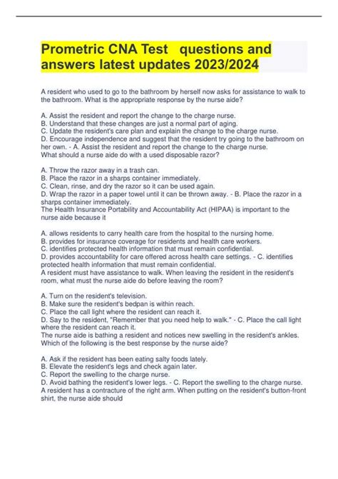 Prometric Test for CNA 的图像结果