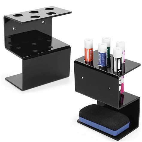 INDIAN DECOR 50706 Set of 2 Black Metal Wall-Mounted 5-Slot Dry-Erase ...