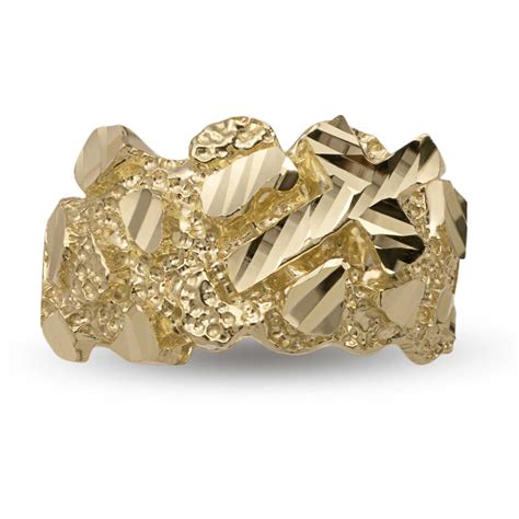 Women's Nugget Heart Ring 10K & 14K Yellow Gold