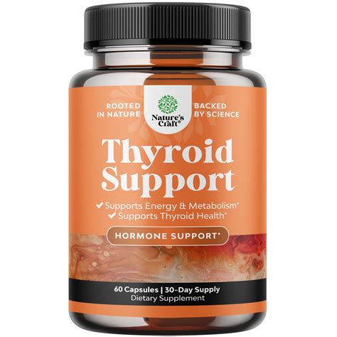 Natures Craft Herbal Thyroid Support Complex with L-Tyrosine & Ashwagandha for Mood & Energy, 60 ...