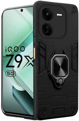 AESTMO iQOO Z9X 5G Back Case Cover | Tough Armor Bumper | Ring Holder ...