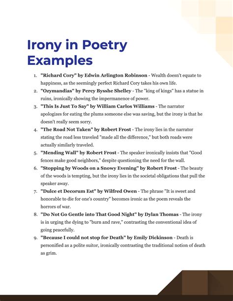99+ Irony in Poetry Examples