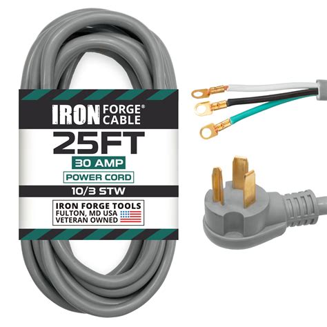 Amazon.com: Iron Forge Cable 3 Prong Dryer Extension Cord 25 ft, 220V ...