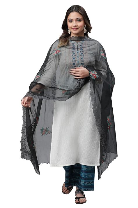 Buy Aurelia Women Dupatta 23AUA80070-606113-Black-FS at Amazon.in