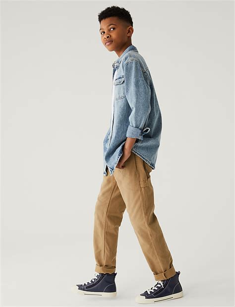 Buy Relaxed Pure Cotton Trousers at Marks & Spencer