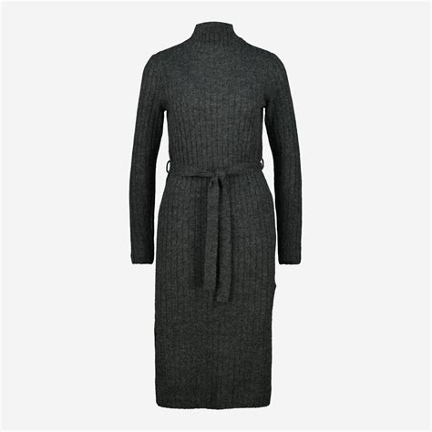 Dark Grey Rib Knit Midi Dress - TK Maxx UK