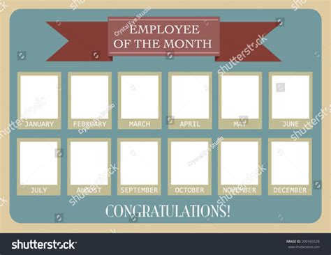 Employee Month Photo Calendarvector Eps10 Stock Vector (Royalty Free ...