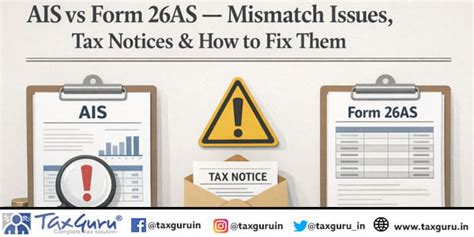 AIS vs Form 26AS – Mismatch Issues, Tax Notices & How to Fix Them