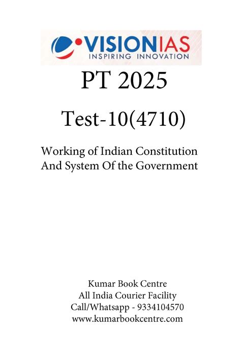 Vision IAS PT Test -10 (4710) 2025 – Book and Notes