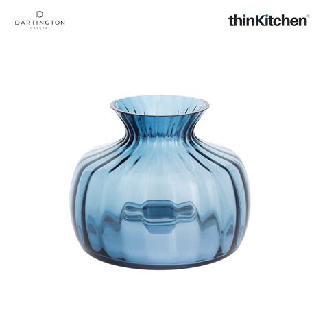 Buy Dartington Crystal Cushion Ink Blue Medium Flower Vase Online at ...
