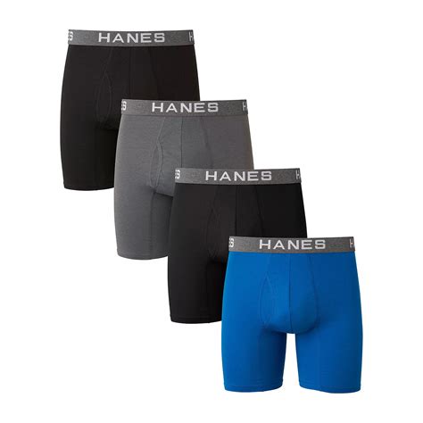 Hanes Ultimate Comfort Flex Fit Ultra Soft Mens 4 Pack Boxer Briefs ...