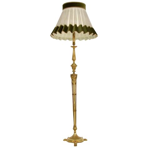 Embossed Antique Brass Floor Lamp at 1stDibs