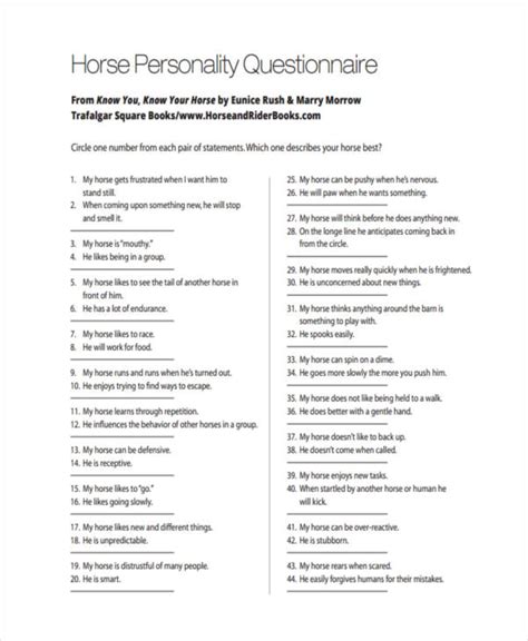 Image result for Personality Questionnaire Examples