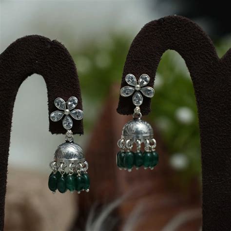 Silver Oxidised Earrings | Stud Earrings | Jhumka | starting @₹1,750
