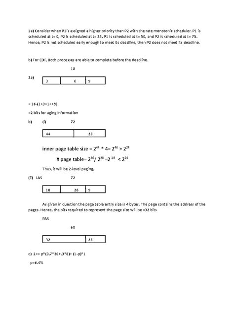 Os end sem answers - 1a) Consider when P1is assigned a higher priority ...