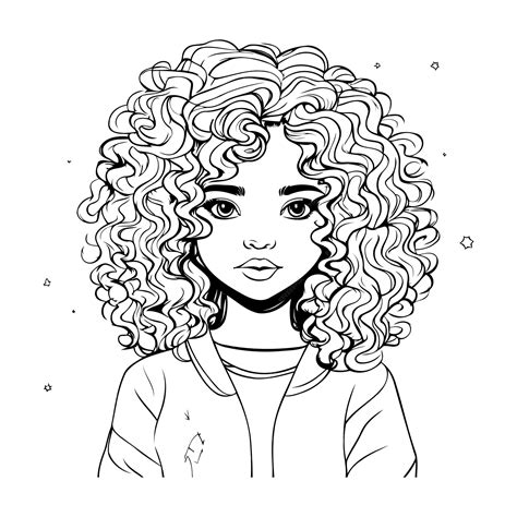 Premium Vector | Beautiful girl with curly hair vector illustration in ...