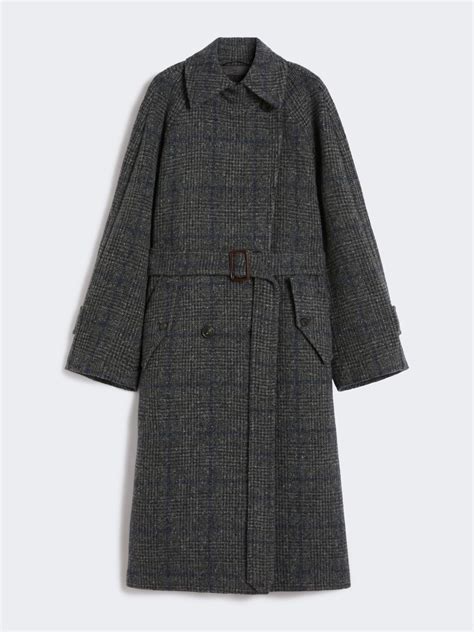 Long wool tweed coat, dark grey | Max Mara