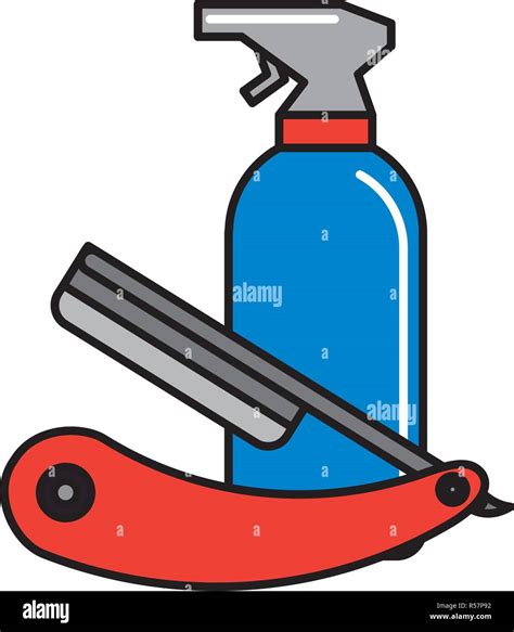 barber shop razor and spray lotion vector illustration Stock Vector ...