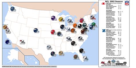 NFL, 2002 Season: map with helmets. « billsportsmaps.com