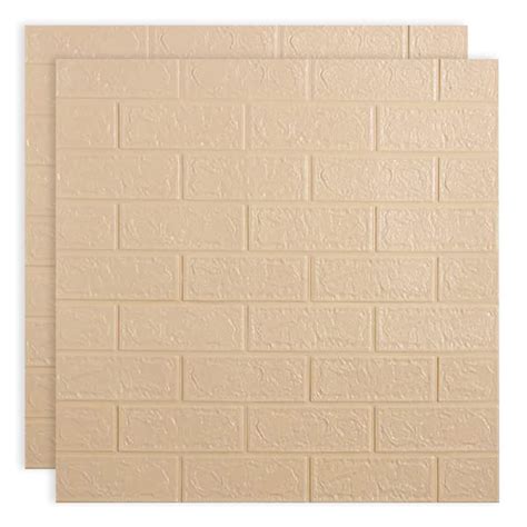 Pack of 2 3D Foam Brick Wallpaper | 70cm X 77cm | Soft PE Foam | Easy ...