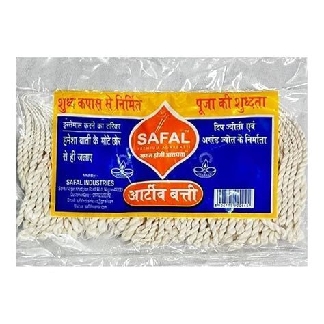 SAFAL Long Cotton Wicks | Cotton Wicks for Pooja | Pack of 3 (90 Wicks ...