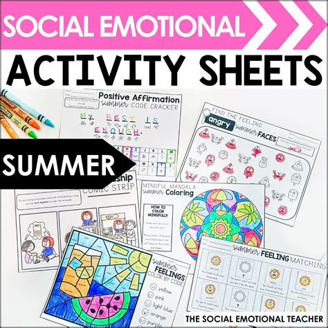 Summer Social Emotional Learning Activity Sheets